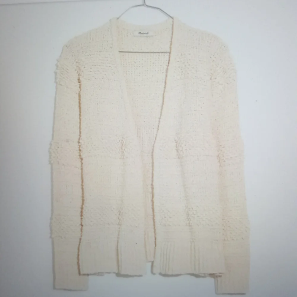 Madewell BRONSON Chunky Neutral Cardigan Sweater Sz L